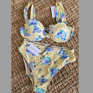 WEWOREWHAT, BIKINI, Golden Hour Floral, Underwide Top, High Rise Bottom